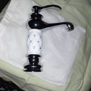 Porcelain & Chrome w/rhinestones bathroom faucet.